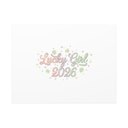 Lucky Girl 2026 Canvas | Manifest Luck, Lucky Charms Wall Art-Canvas-Haxberry-Printify