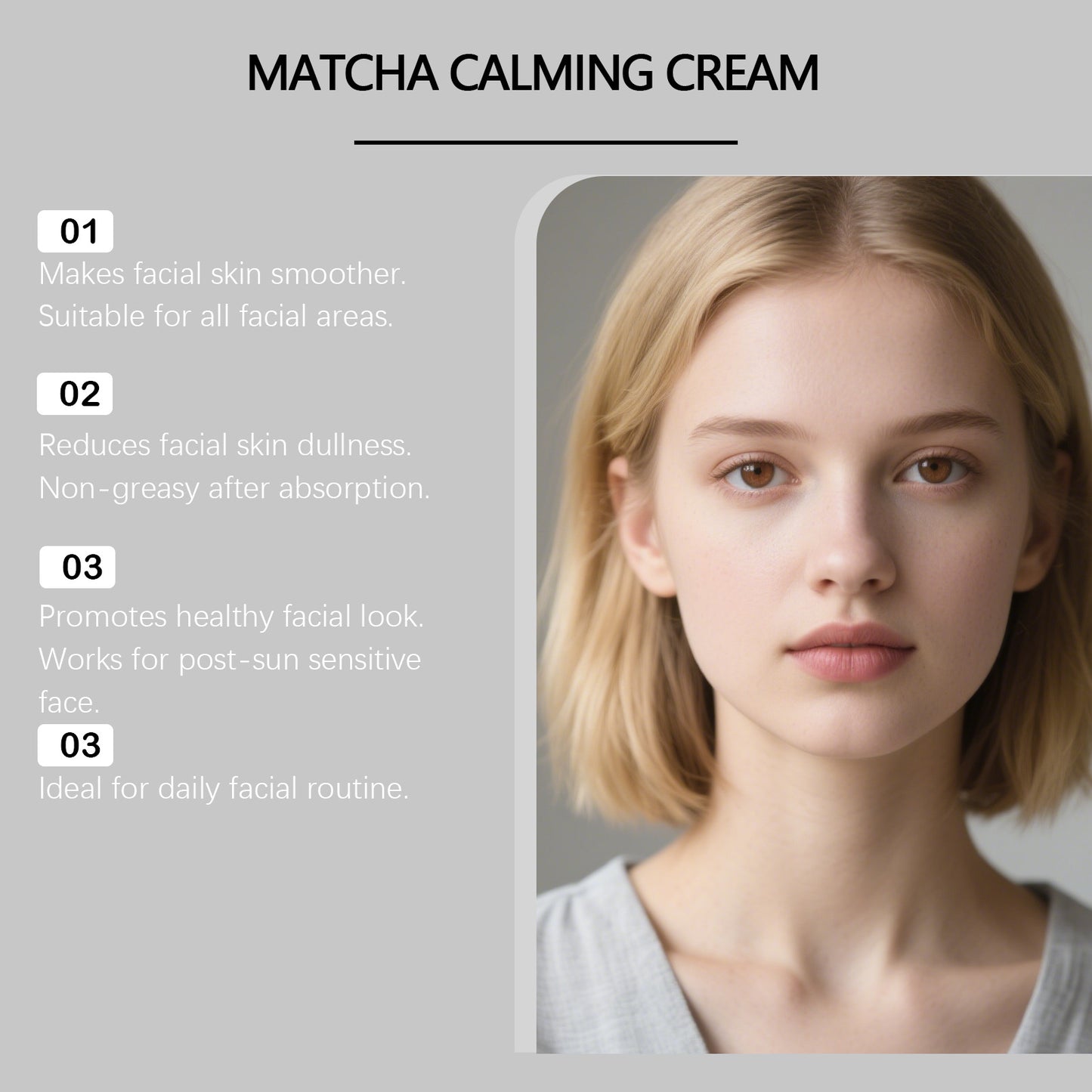 Matcha extract face cream: Nourishes dry skin, smooth texture, lightweight and easily absorbed, perfect for daily skincare.-Others-Haxberry-Haxberry