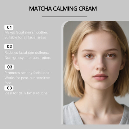 Matcha extract face cream: Nourishes dry skin, smooth texture, lightweight and easily absorbed, perfect for daily skincare.-Others-Haxberry-Haxberry