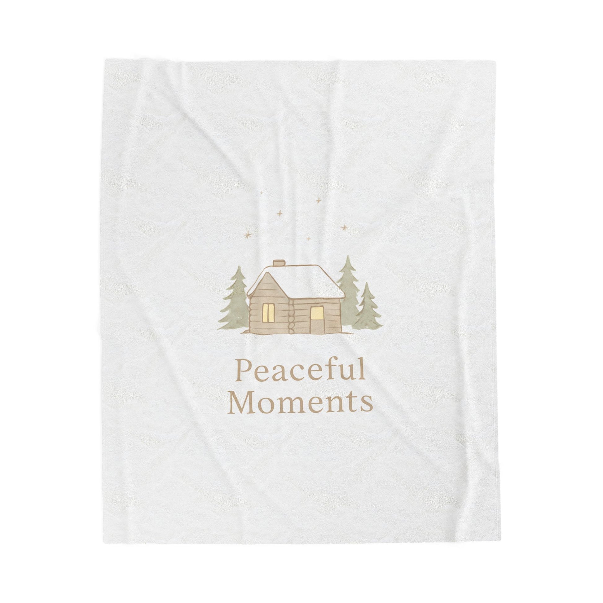 Velveteen Plush Blanket — 'Peaceful Moments' Cozy Cabin Throw-All Over Prints-Haxberry-Printify