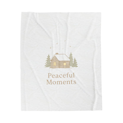 Velveteen Plush Blanket — 'Peaceful Moments' Cozy Cabin Throw-All Over Prints-Haxberry-Printify