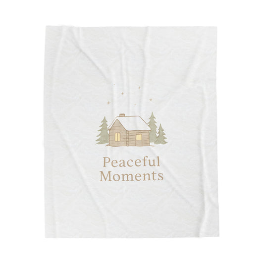 Velveteen Plush Blanket — 'Peaceful Moments' Cozy Cabin Throw-All Over Prints-Haxberry-Printify