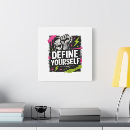 Define Yourself Canvas Wall Art — Bold Motivational Matte Print-Canvas-Haxberry-Printify