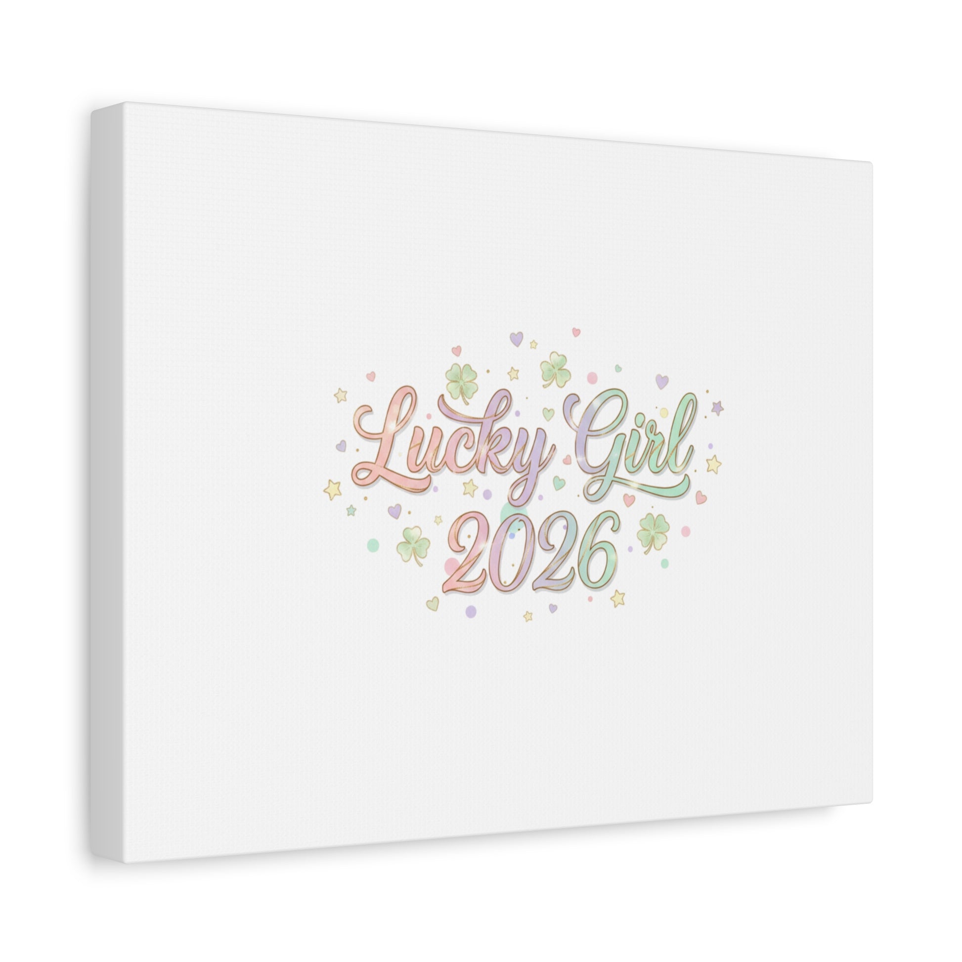 Lucky Girl 2026 Canvas | Manifest Luck, Lucky Charms Wall Art-Canvas-Haxberry-Printify