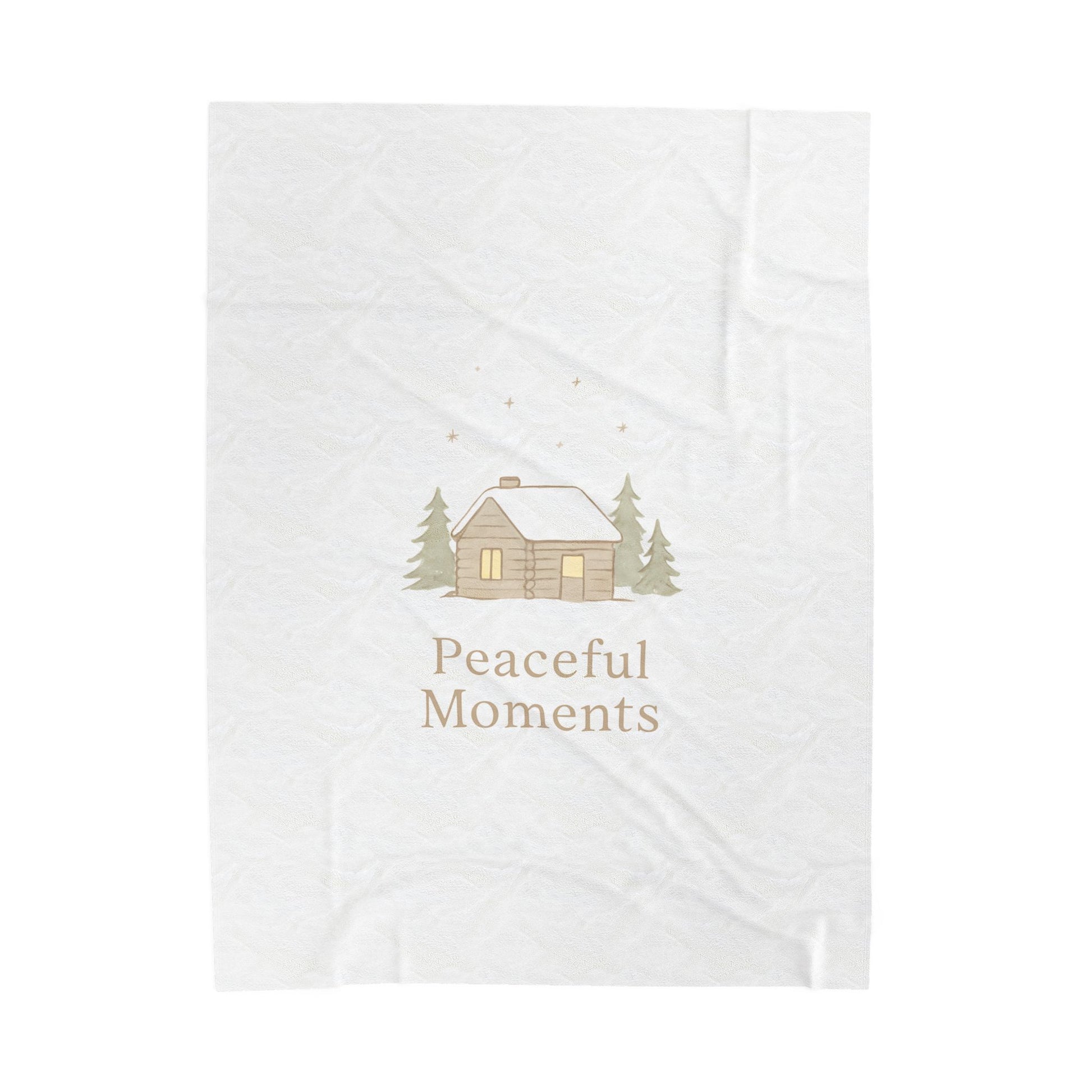 Velveteen Plush Blanket — 'Peaceful Moments' Cozy Cabin Throw-All Over Prints-Haxberry-Printify