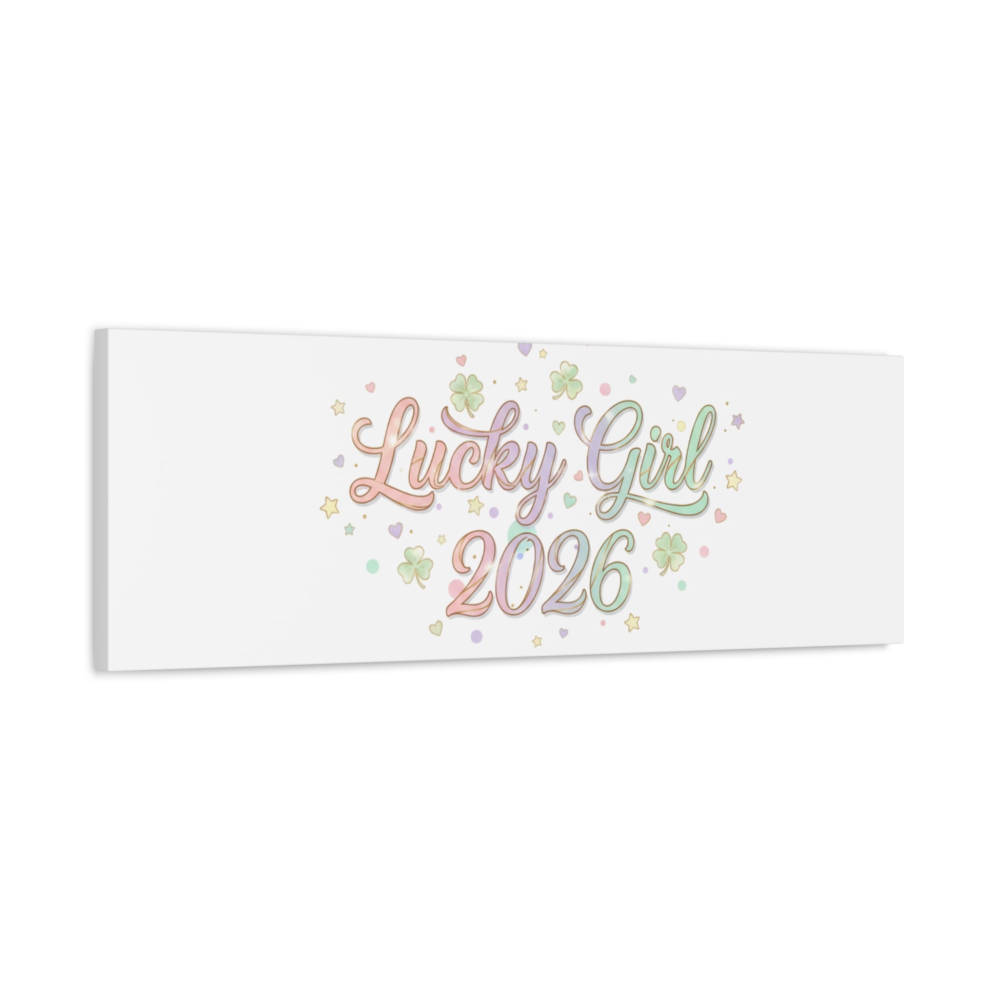 Lucky Girl 2026 Canvas | Manifest Luck, Lucky Charms Wall Art-Canvas-Haxberry-Printify