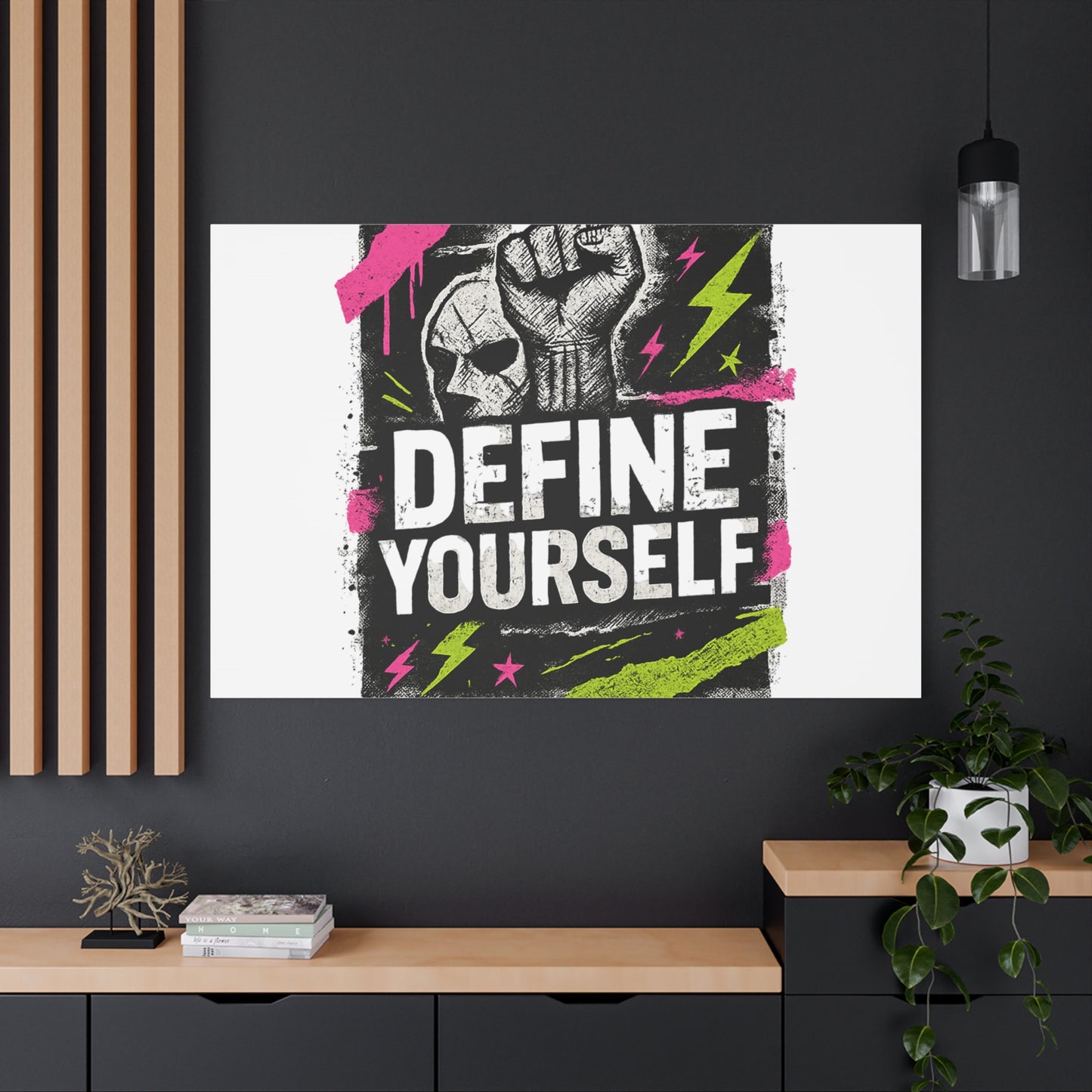 Define Yourself Canvas Wall Art — Bold Motivational Matte Print-Canvas-Haxberry-Printify