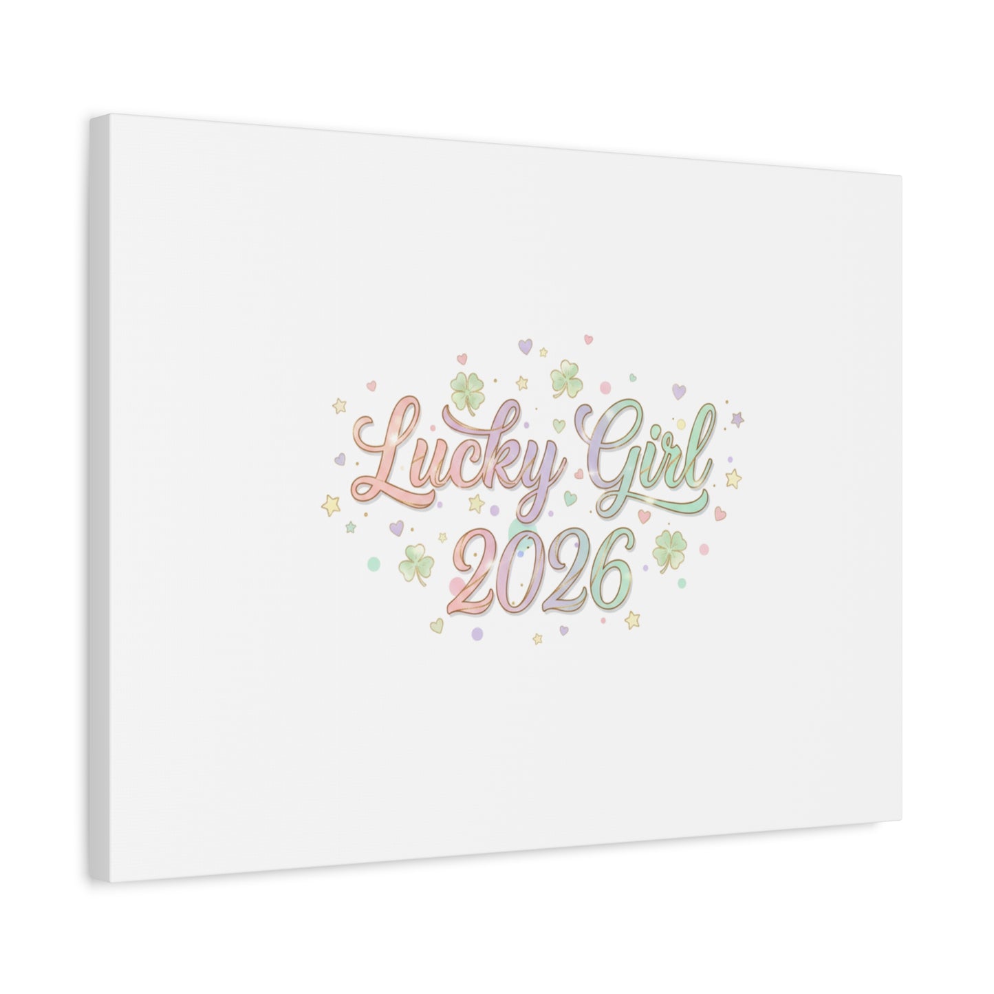 Lucky Girl 2026 Canvas | Manifest Luck, Lucky Charms Wall Art-Canvas-Haxberry-Printify