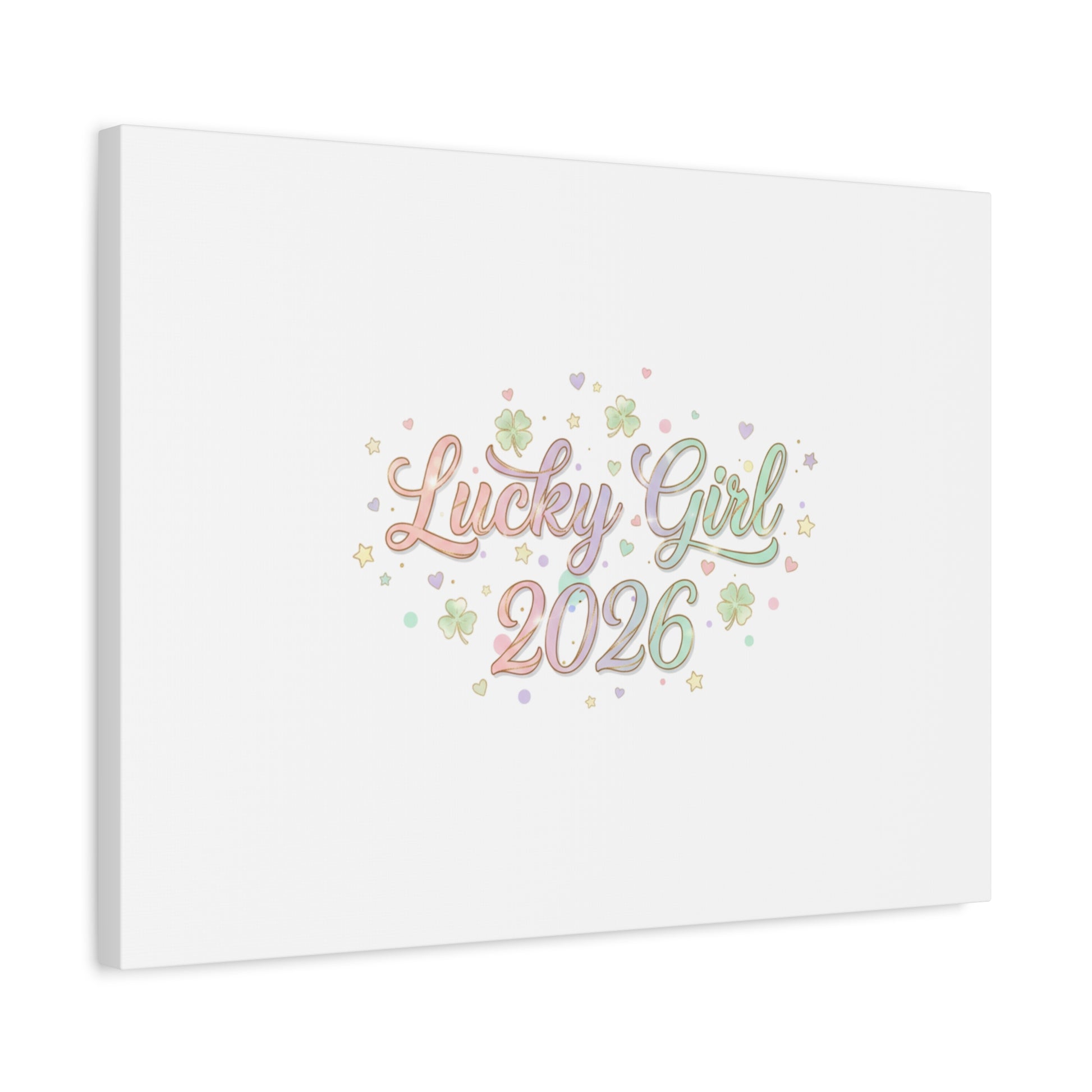 Lucky Girl 2026 Canvas | Manifest Luck, Lucky Charms Wall Art-Canvas-Haxberry-Printify