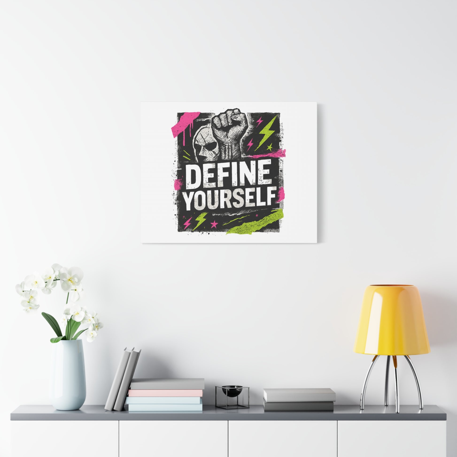 Define Yourself Canvas Wall Art — Bold Motivational Matte Print-Canvas-Haxberry-Printify