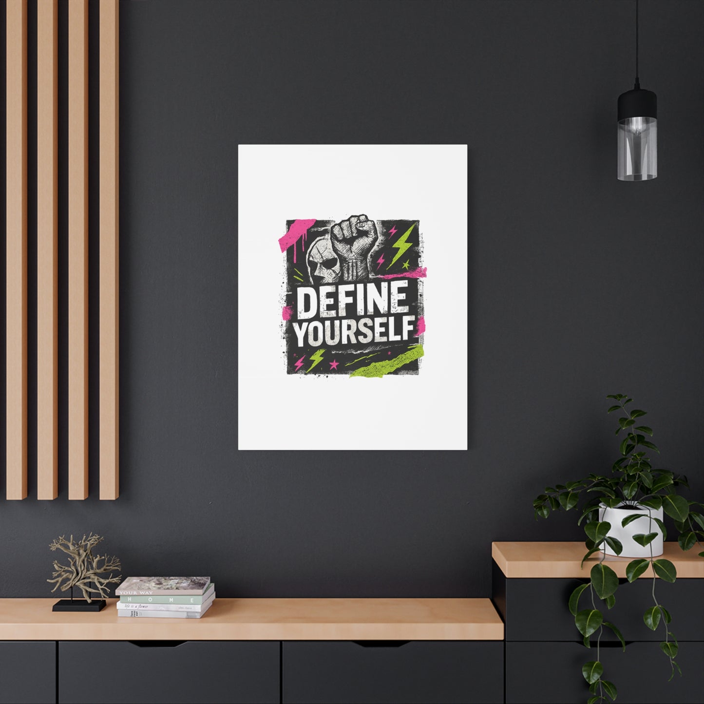 Define Yourself Canvas Wall Art — Bold Motivational Matte Print-Canvas-Haxberry-Printify
