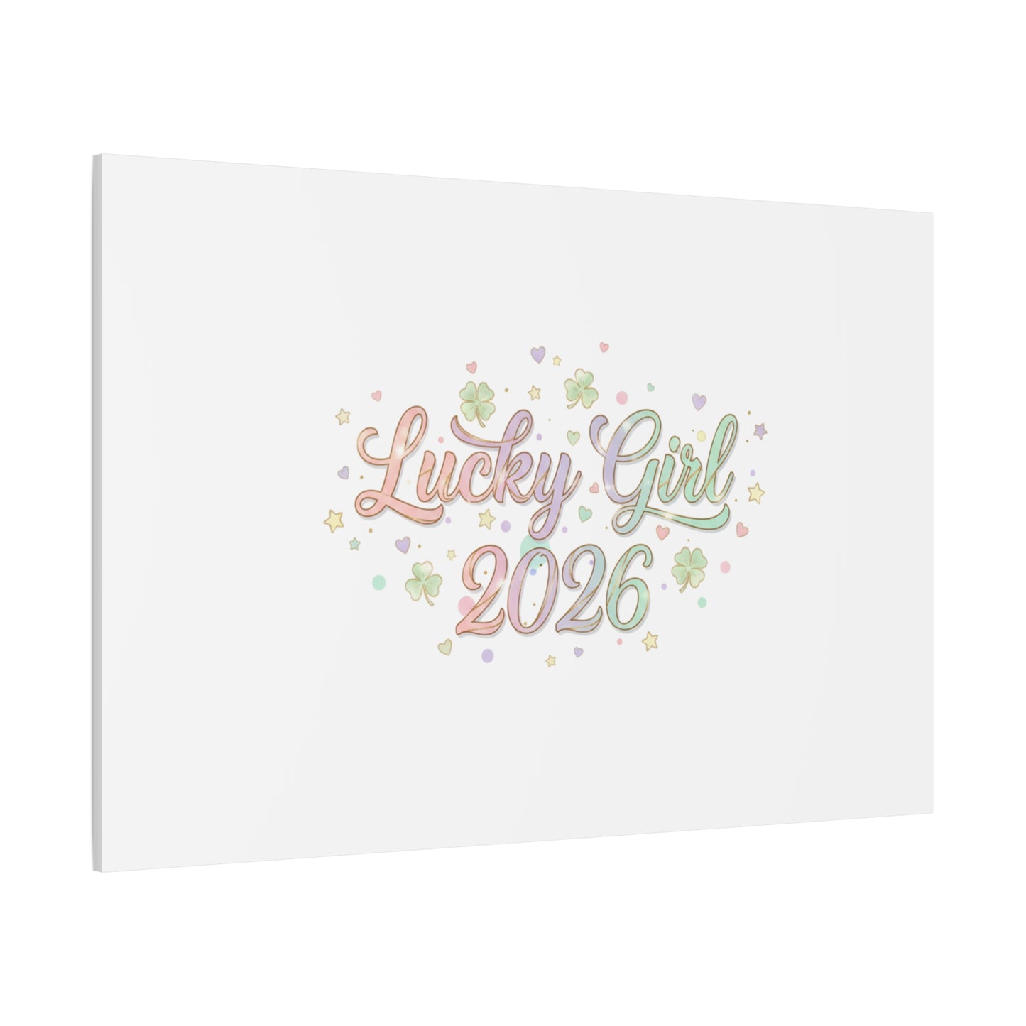 Lucky Girl 2026 Canvas | Manifest Luck, Lucky Charms Wall Art-Canvas-Haxberry-Printify