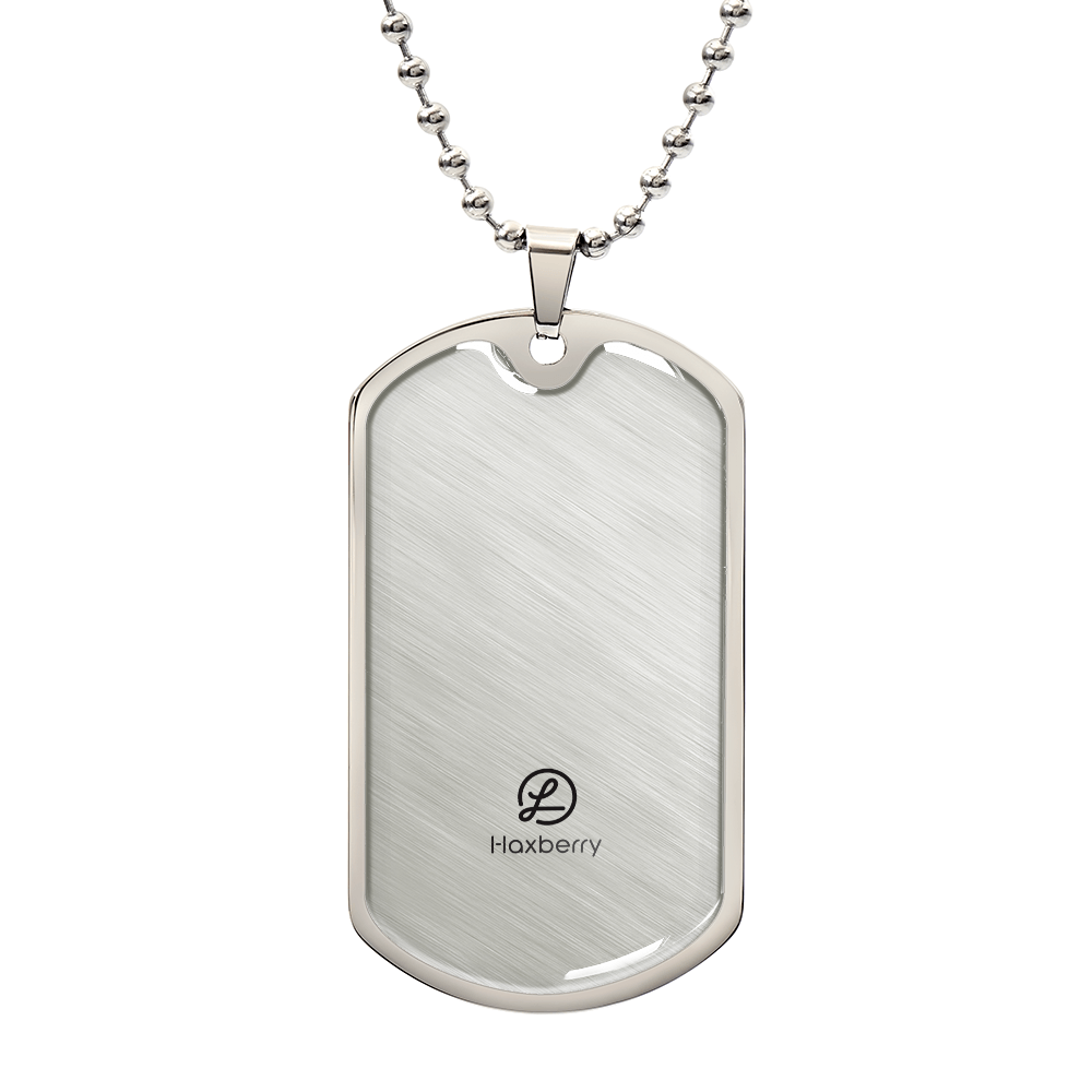 Luxury Graphic Dog Tag Necklace-Jewelry-Haxberry-Title:Military Chain (Silver)-Engraving:No-ShineOn Fulfillment