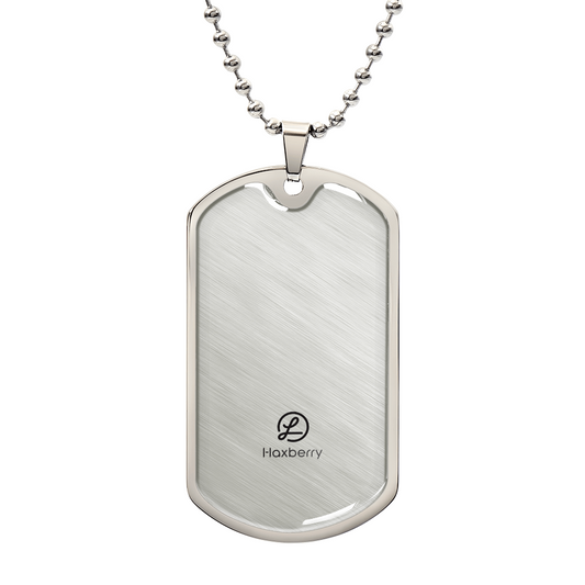 Luxury Graphic Dog Tag Necklace-Jewelry-Haxberry-Title:Military Chain (Silver)-Engraving:No-ShineOn Fulfillment