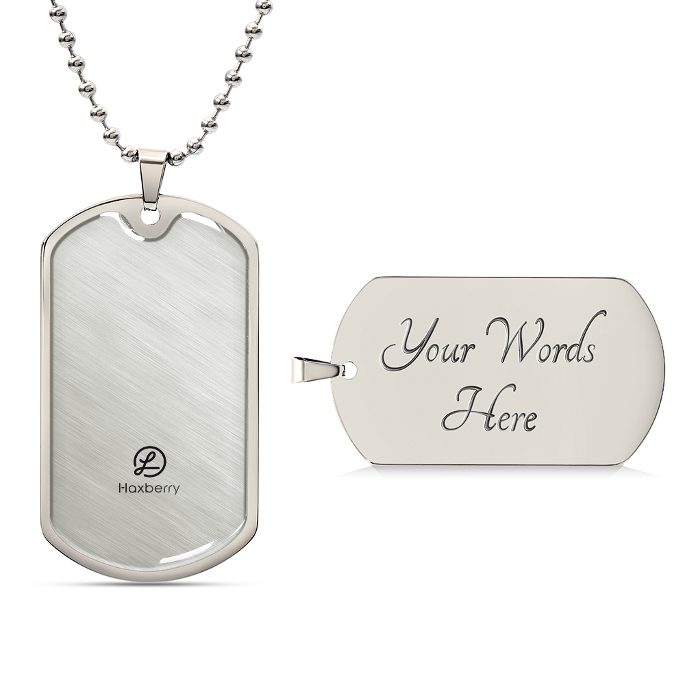 Luxury Graphic Dog Tag Necklace-Jewelry-Haxberry-Title:Military Chain (Silver)-Engraving:Yes-ShineOn Fulfillment