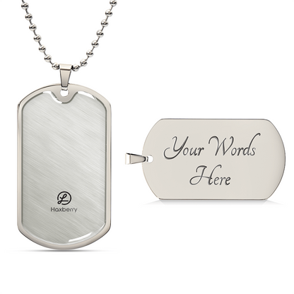 Luxury Graphic Dog Tag Necklace-Jewelry-Haxberry-Title:Military Chain (Silver)-Engraving:Yes-ShineOn Fulfillment