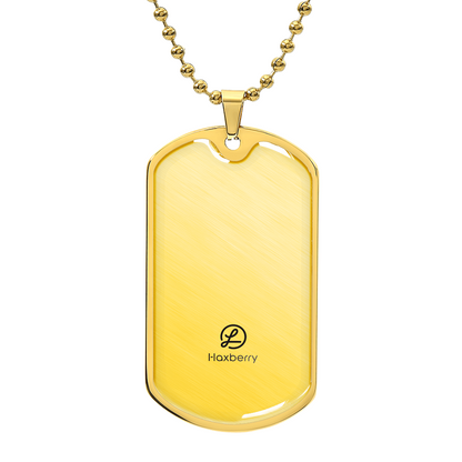 Luxury Graphic Dog Tag Necklace-Jewelry-Haxberry-Title:Military Chain (Gold)-Engraving:No-ShineOn Fulfillment