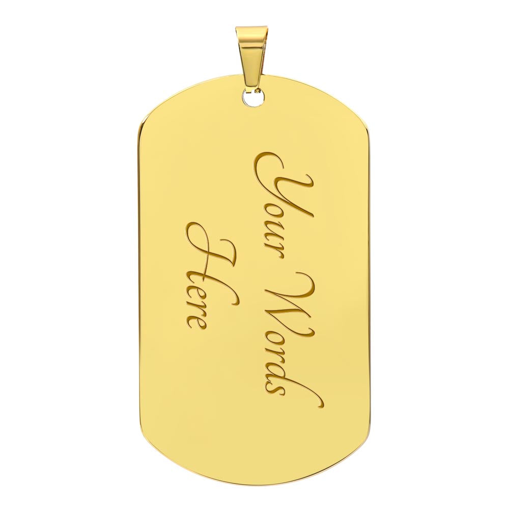 Luxury Graphic Dog Tag Necklace-Jewelry-Haxberry-Title:Military Chain (Gold)-Engraving:Yes-ShineOn Fulfillment