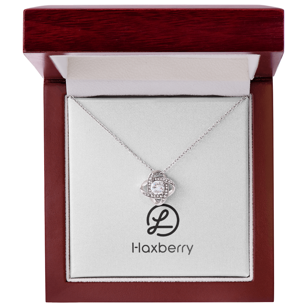 Love Knot Necklace (Yellow & White Gold Variants)-Jewelry-Haxberry-Title:14K White Gold Finish-Box Choice:Luxury Box-ShineOn Fulfillment