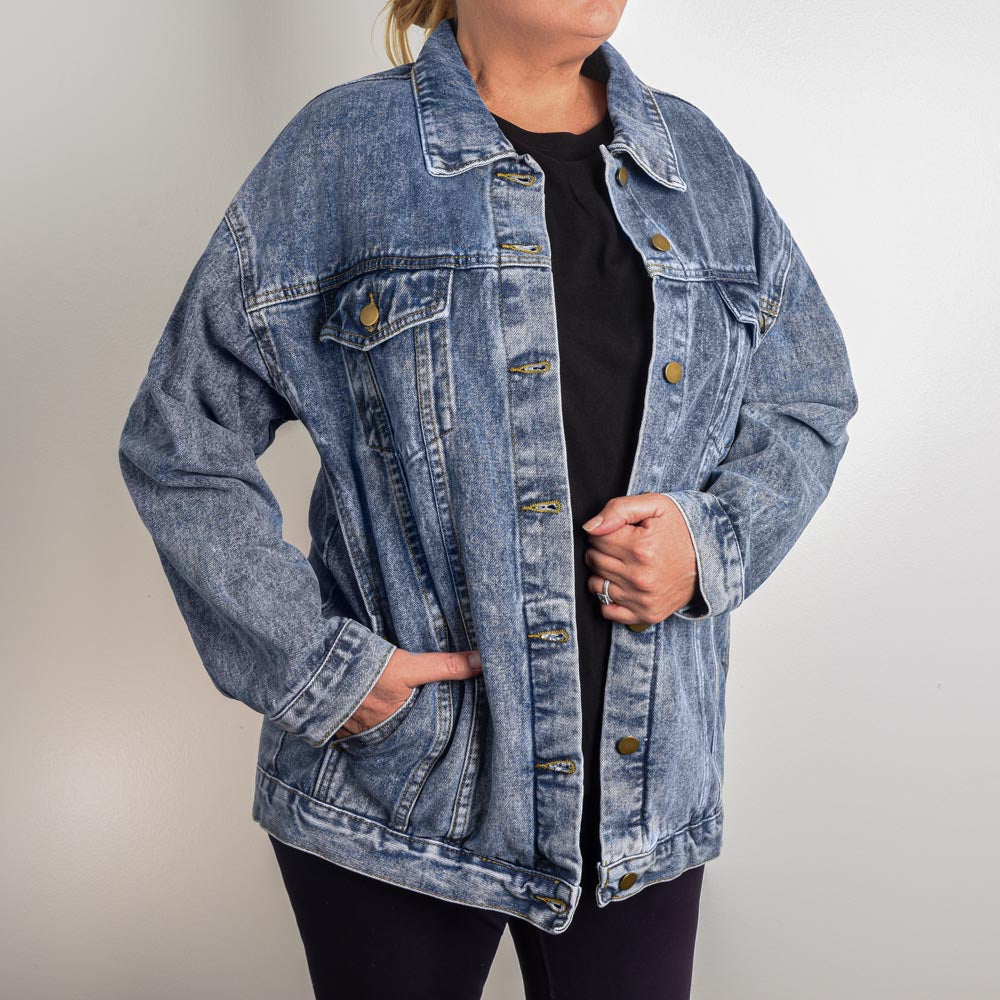 Oversized Women's DTG Denim Jacket-Jewelry-Haxberry-Title:Large-ShineOn Fulfillment