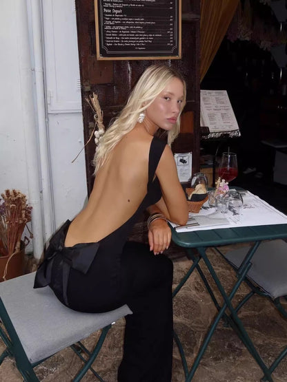Sexy Backless Bow Dress for Women-Drees-Haxberry-Haxberry