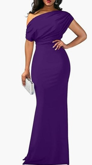 Womens Party Dress-Drees-Haxberry-Color:Purple-Size:M-Haxberry