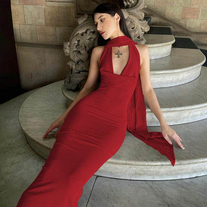 Slim Backless Halter Neck Dress

Product Attribute: