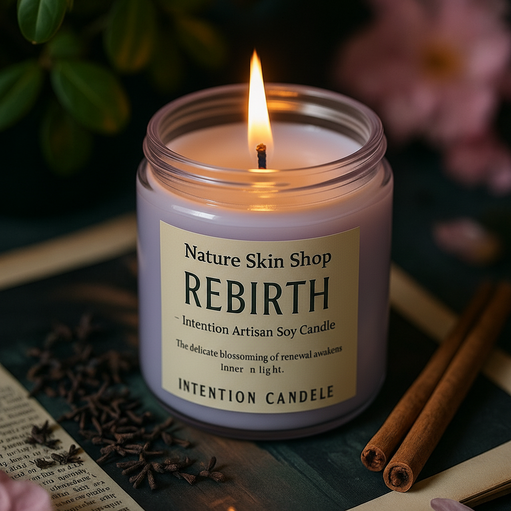 Rebirth Intention Artisan Soy Candle-2792-Haxberry-Nature Skin Shop