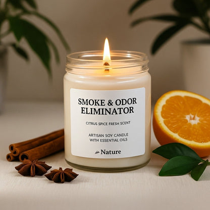 Smoke & Odor Eliminator Artisan Soy Candle-2792-Haxberry-Nature Skin Shop