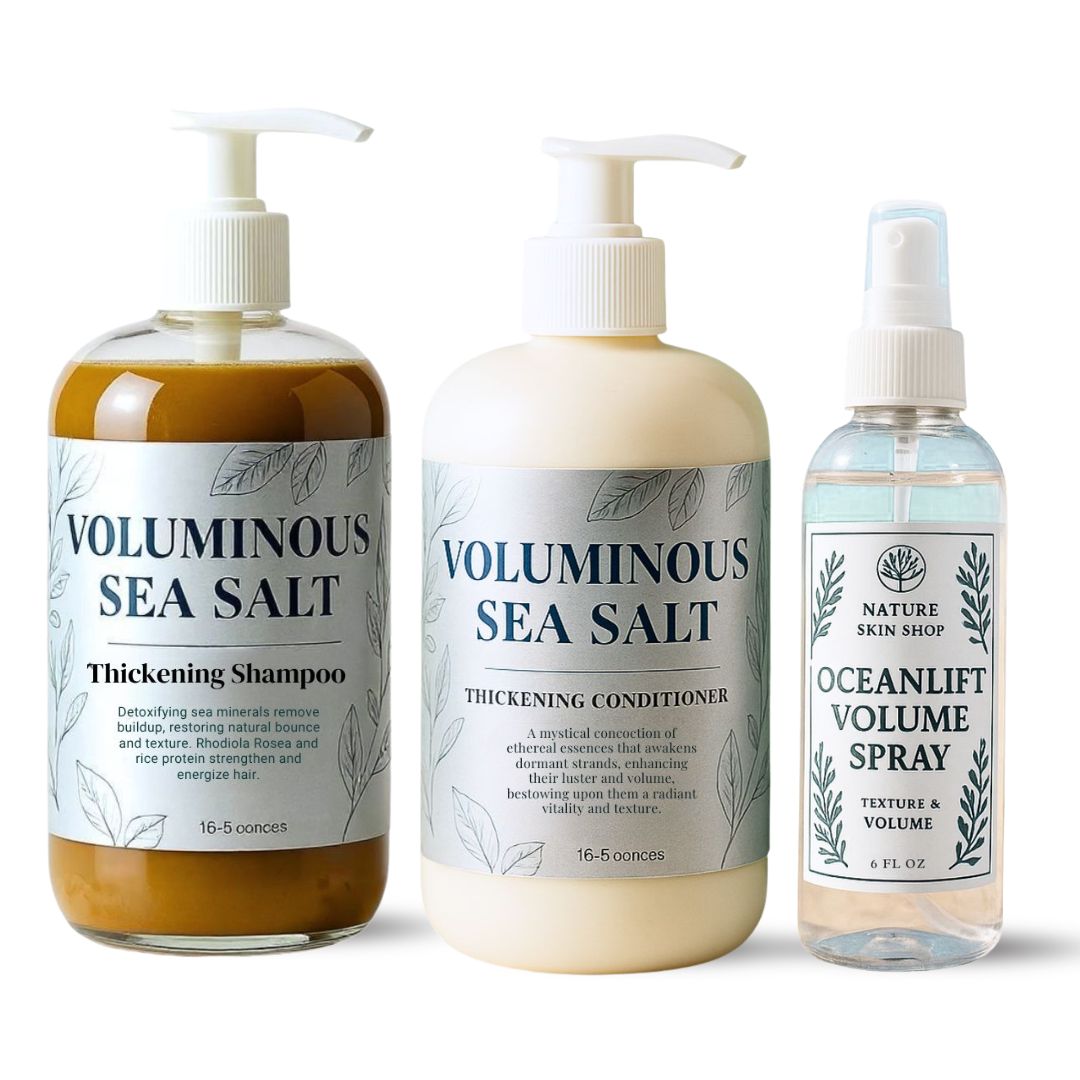 Voluminous Sea Salt Shampoo & Conditioner Set + OceanLift Volume Spray – Boost Texture & Volume-n/a-Haxberry-Nature Skin Shop