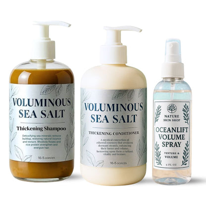 Voluminous Sea Salt Shampoo & Conditioner Set + OceanLift Volume Spray – Boost Texture & Volume-n/a-Haxberry-Nature Skin Shop